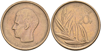 Бельгия 20 франков 1982 Belgie KM 160 никель бронза    4595-1032