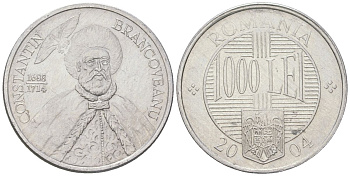 Румыния 1000 леев (лей) 2004 KM 153 алюминий aUNC 4584-417