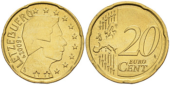 Люксембург 20 евроцентов 2009 KM 79 нордик UNC 4148-735