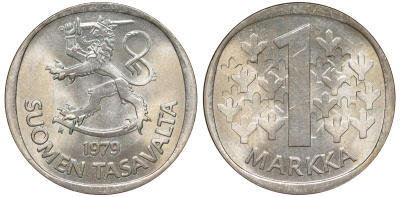 Финляндия 1 марка 1979 K KM 49а медно-никель UNC 259-432