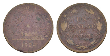 Никарагуа 1 сентаво 1924 KM 11 бронза 4640-939