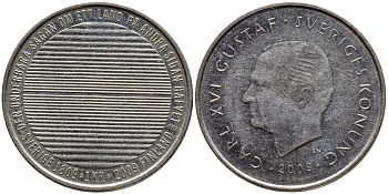 Швеция 1 крона 2009 Карл XVI Густав (1973- ) KM 894 медно-никель 86-1357