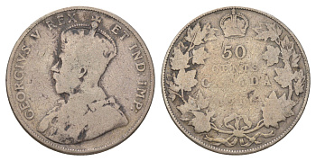 Канада 50 центов 1911 Георг V (1910-1936) KM 19 серебро 11-117-17