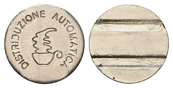 Италия жетон для выдачи напитков (Distribuzione Automatica) - кофе диаметр 22 мм, вес 5,3 гр нержавеющая сталь 4670-543