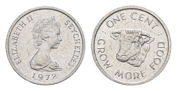 Сейшельские Острова (Сейшелы) 1 цент 1972 ФАО - Выращивайте больше еды KM 17 алюминий UNC 4643-355