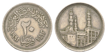 Египет 20 пиастров 1992 KM 733 медно-никель 4673-716