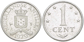Нидерландские Антильские острова (Нидерландские Антилы) 1 цент 1979 Юлиана (1948-1980) KM 8a алюминий 218-1065