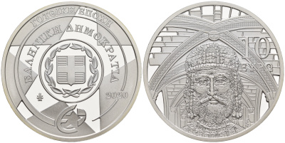 Греция 10 евро 2020 Алексей I Комнин, готика KM NEW серебро  PROOF  11-267-23