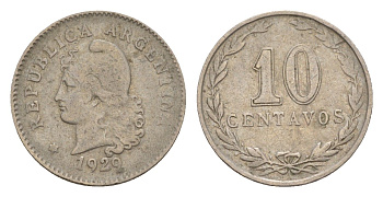 Аргентина 10 сентаво 1929 KM 35 медно-никель 4649-942