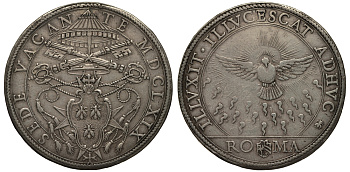 Ватикан 1 пиастр 1669 Седе Ваканте Dav. 4073, Muntoni 4 серебро 10-005-46