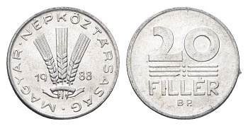 Венгрия 20 филлеров 1988 BP KM 573 алюминий 4668-134