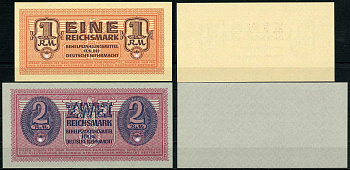 Германия 1, 5, 10, 50 пфеннигов, 1 и 2 марки 1942 для вермахта Pick M32, M33, M34, M35, M36, M37 бумага UNC (пресс) 451-85-2