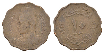 Египет 10 миллим 1938 KM 361 бронза 4673-347