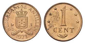 Нидерландские Антильские острова (Нидерландские Антилы) 1 цент 1971 Юлиана (1948-1980) KM 8 бронза  UNC  3458-1228