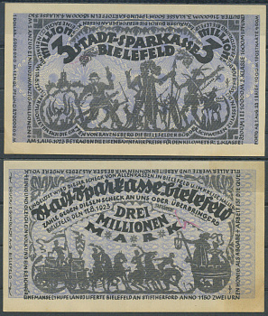 Билефельд 3000000 марок 1923 бумага aUNC 6285-41-2-2