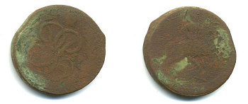 РОССИЯ 1 КОПЕЙКА 1759 медь 61-351