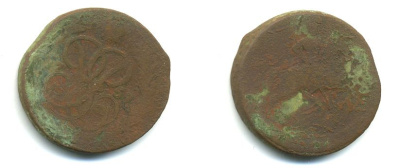 РОССИЯ 1 КОПЕЙКА 1759 медь 61-351