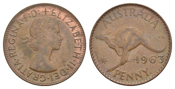 Австралия 1 пенни 1963 KM 56 бронза 4634-441