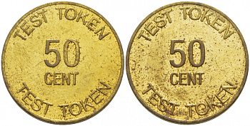 КАНАДА 50 ЦЕНТОВ ЖЕТОН ND TEST TOKEN, 50 CENT желтый металл 4544-953