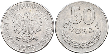 Польша 50 грошей 1976 Кремница KM 48.1 алюминий    4592-1247
