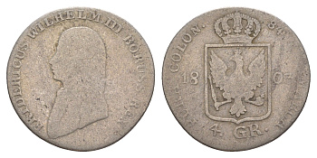 Пруссия 4 гроша 1803 A, Фридрих Вильгельм III (1797-1840) KM 370 серебро 4619-215
