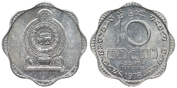 Шри-Ланка 10 центов 1978 KM 140 a алюминий 4118-935