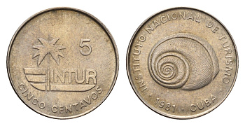 Куба 5 сентаво 1981 KM 412.1 медно-никель 4643-665