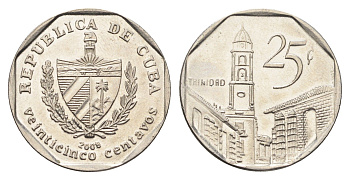 Куба 25 сентаво 2008 площадь в Тринидаде KM 577 сталь плакированная никелем UNC 4663-853