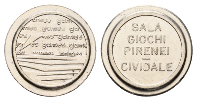 Италия, Чивидале жетон для равлечений Sale Giochi диаметр 24 мм, вес 5,3 гр нержавеющая сталь 4670-845