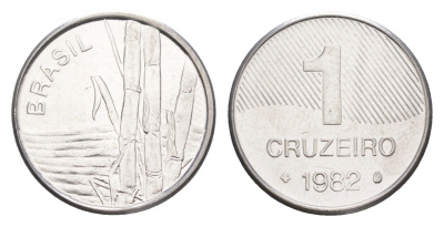 Бразилия 1 крузейро 1982 KM 590 нержавеющая сталь UNC 4644-515