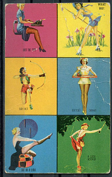США открытка 1950-ые серия пинап (Pin-Up), шесть миниатюр 6352-27-2-1