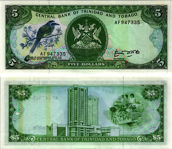 Тринидад и Тобаго 5 долларов 1985 подпись 4 Pick 37а бумага UNC (пресс) 7183-31-1-2