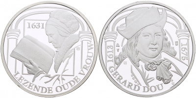 НИДЕРЛАНДЫ МЕДАЛЬ ГЕРАРД ДОУ(1613-1675), ПОЖИЛАЯ ЖЕНЩИНА ЗА ЧТЕНИЕМ ДЕЯНИЙ АПОСТОЛОВ 1631 ГОД, ДИАМЕТР 30 мм., ВЕС 9,42 гр. медно-никель 1087-2-51