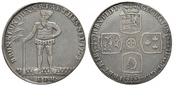 Брауншвейг-Люнебург-Каленберг-Ганновер 1 талер 1723 EPH, дикарь KM 134, Dav. 2077 серебро 00-000-00