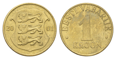 Эстония 1 крона 2001 KM 35 латунь 3459-753