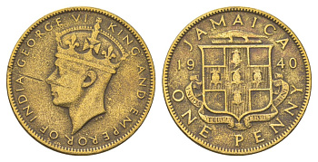 Ямайка 1 пенни 1940 KM 32 никель латунь 4628-437