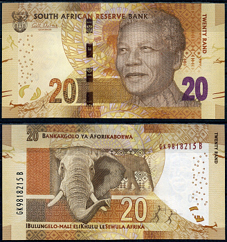 ЮАР 20 рандов ND (2013-2016) Pick 139 a бумага UNC (пресс) 7214-35-3-2