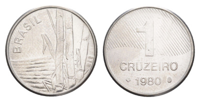 Бразилия 1 крузейро 1980 KM 590 нержавеющая сталь UNC 4644-469
