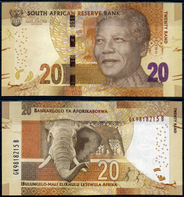 ЮАР 20 рандов ND (2013-2016) Pick 139 a бумага UNC (пресс) 7214-35-3-2