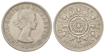 Великобритания 2 шиллинга (флорин) 1963 Елизавета II (1952-2022) KM 906, Spink 4146 медно-никель 4624-452