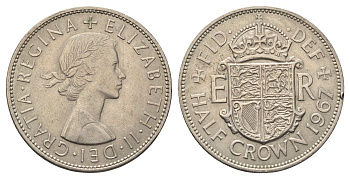 Великобритания 1/2 кроны 1967 Елизавета II (1952-2022) KM 907, Spink 4145 медно-никель 4692-446
