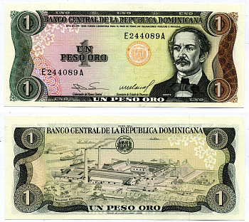 Доминиканская Республика 1 песо 1984 Хуан Пабло Дуарте Pick 126 а(1) бумага UNC (пресс) 449-42-3