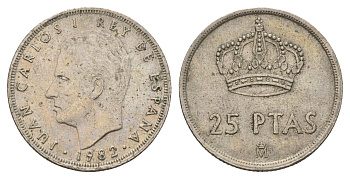 Испания 25 песет 1982 Хуан Карлос I (1975-2014) KM 824 медно-никель 4707-415