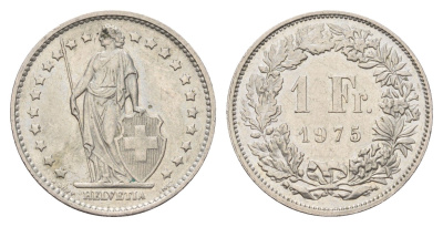 Швейцария 1 франк 1975 KM 24a медно-никель 4678-912