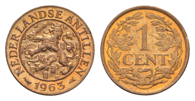 Нидерландские Антильские острова (Нидерландские Антилы) 1 цент 1963 KM 1 бронза UNC 4651-417