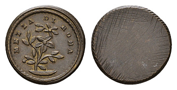 Италия, Рим жетон - копия монеты времен Пия VI (1775-1799) диаметр 18 мм, вес 2,7 гр бронза 4669-254