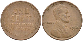 США 1 ЦЕНТ 1954 D, ЛИНКОЛЬН KM А132 медь цинк 218-637