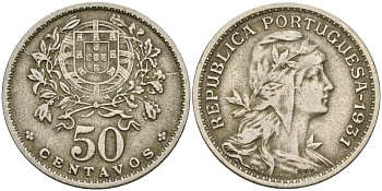 Португалия 50 сентаво 1931 KM 577 медно-никель 4171-1034