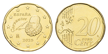 Испания 20 евроцентов 2025 тираж 2.500 экземпляров KM 1148 нордик BU 4669-227