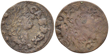 Польша 1 солид (шелаг, шиллинг) 1660 Ян II Казимир Ваза (1649-1668), боратынка, залипуха , вес 0,99 гр. KM 110 медь 66-737